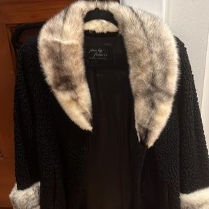 Black Coat Fur Trim